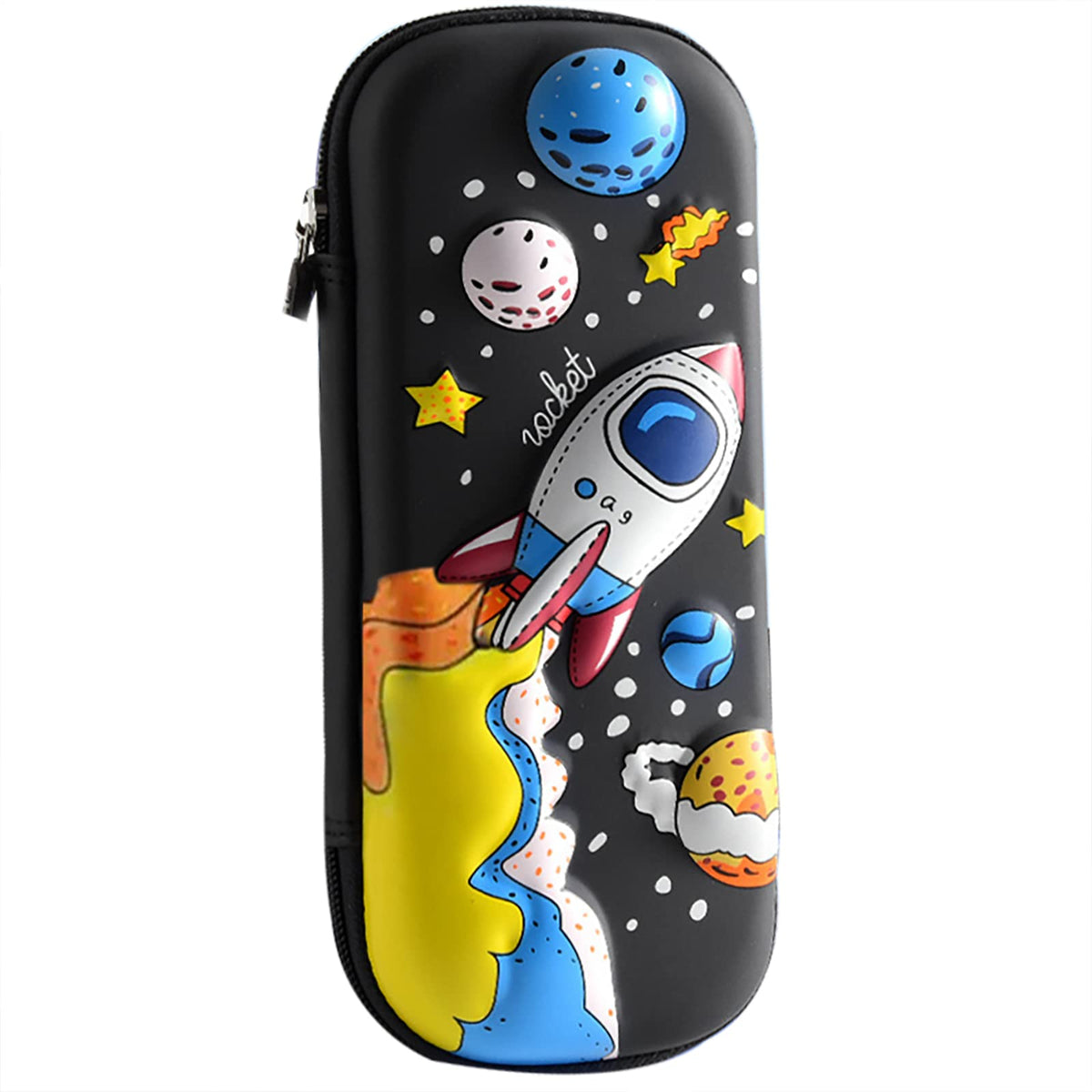 MCWTH Pencil Case for Kids Boys 3D Space Ship Large Capacity Waterproof Pencil Box with