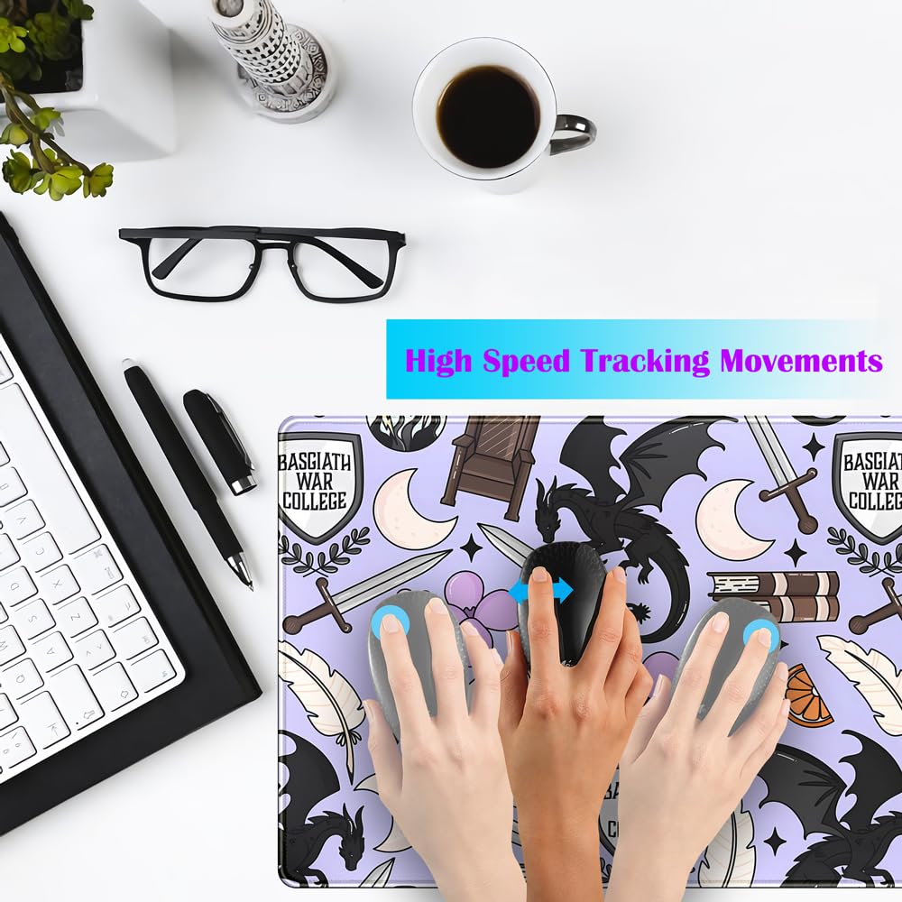 Cute Desk Pad Kawaii Black Loong Mouse Pad Purple Magic Desk Keyboard Pad, Large Gaming Mouse Pad