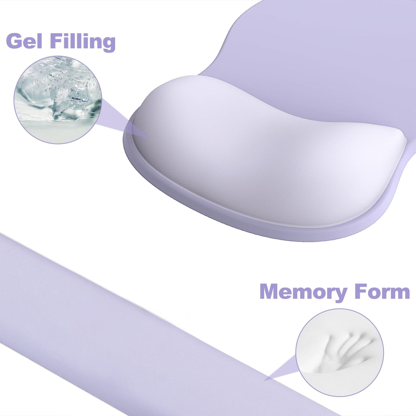 Ergonomic Mouse Pad with Wrist Rest and Keyboard Wrist Rest, Gel Mousepad