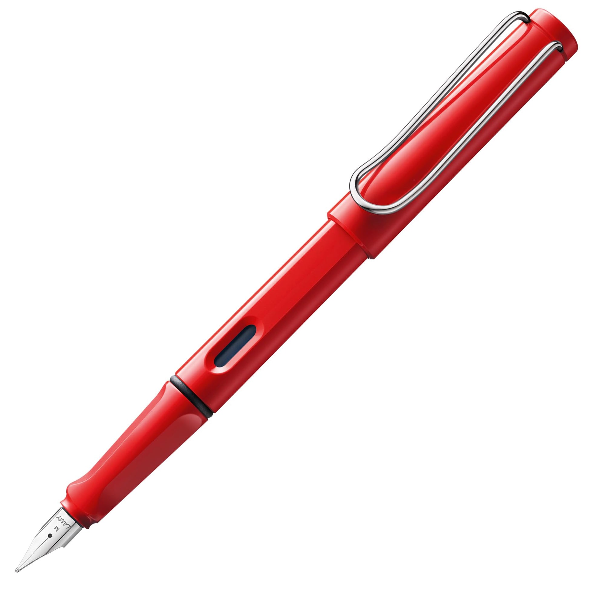 LAMY safari red - Fountain Pen with ergonomic grip & polished steel nib in size M - ideal for any