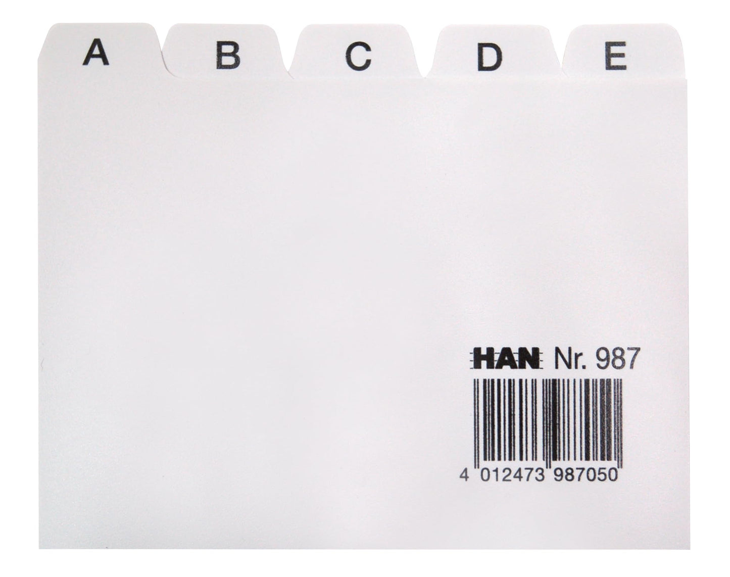 HAN 987, Tab A - Z, A7 Landscape, 25 pcs. Guide Cards for Card Index Boxes and Trays, Grey