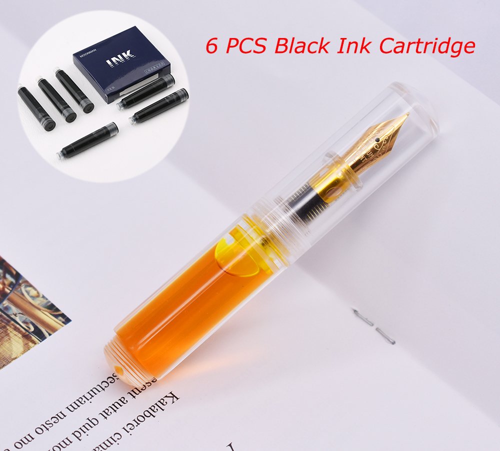 erofa MAJOHN Wancai Mini Fountain Pen Transparent Clear Pocket-Size Travel Pen (Fine Nib 0.5mm)
