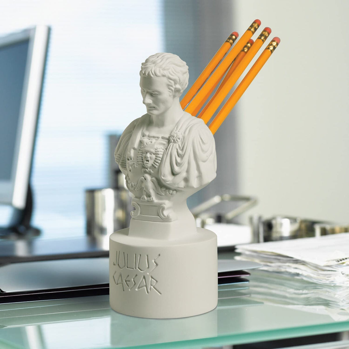WHAT ON EARTH Julius Caesar Pencil Holder Stab Back Ides of March Pencil Holder for Desk, Roman
