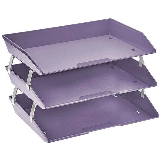 Acrimet Facility 3 Tier Letter Tray, Side Load, Letter Size/A4, Desktop File Organizer, Plastic