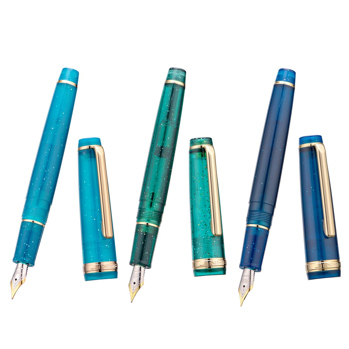 3 Jinhao 82 Fountain Pens Extra Fine Transparent Starlight with Converter