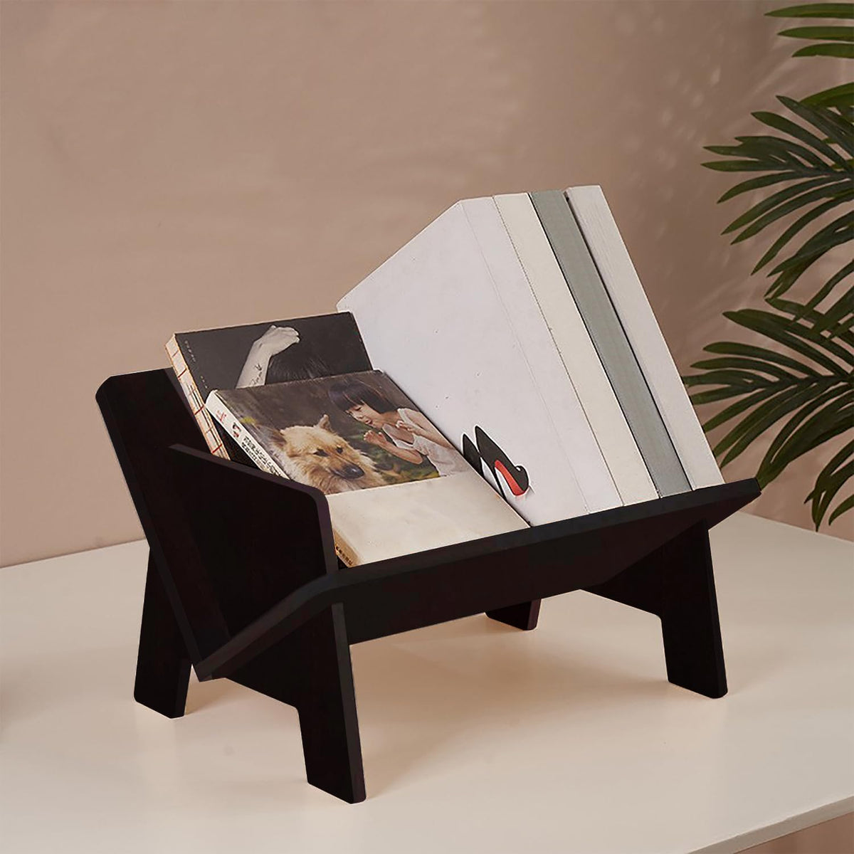 Fox Claw Wood Bookcase in Living Room/Home/Office, Desktop Book Shelf Organizer Bookshelves Storage