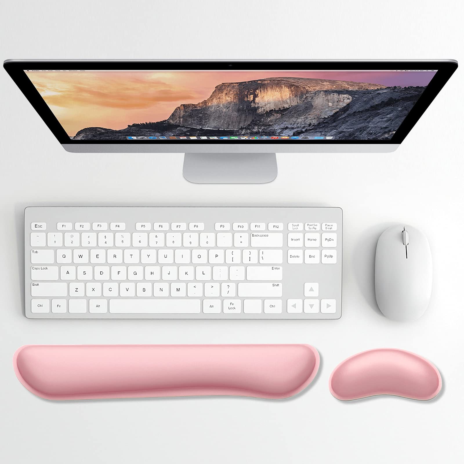 Dapesuom Enlarge Keyboard Wrist Rest, Memory Foam Wrist Cushion for Desk Mats Support, Cute Typing