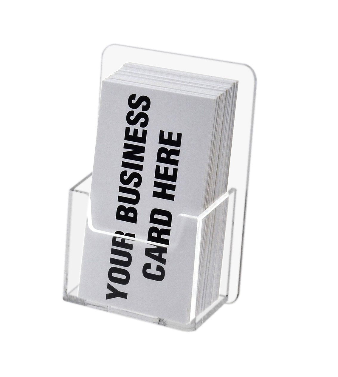 Marketing Holders 4 Pack Business Card Holder Clear Acrylic Wall Mount for 2" x 3.5" Vertical