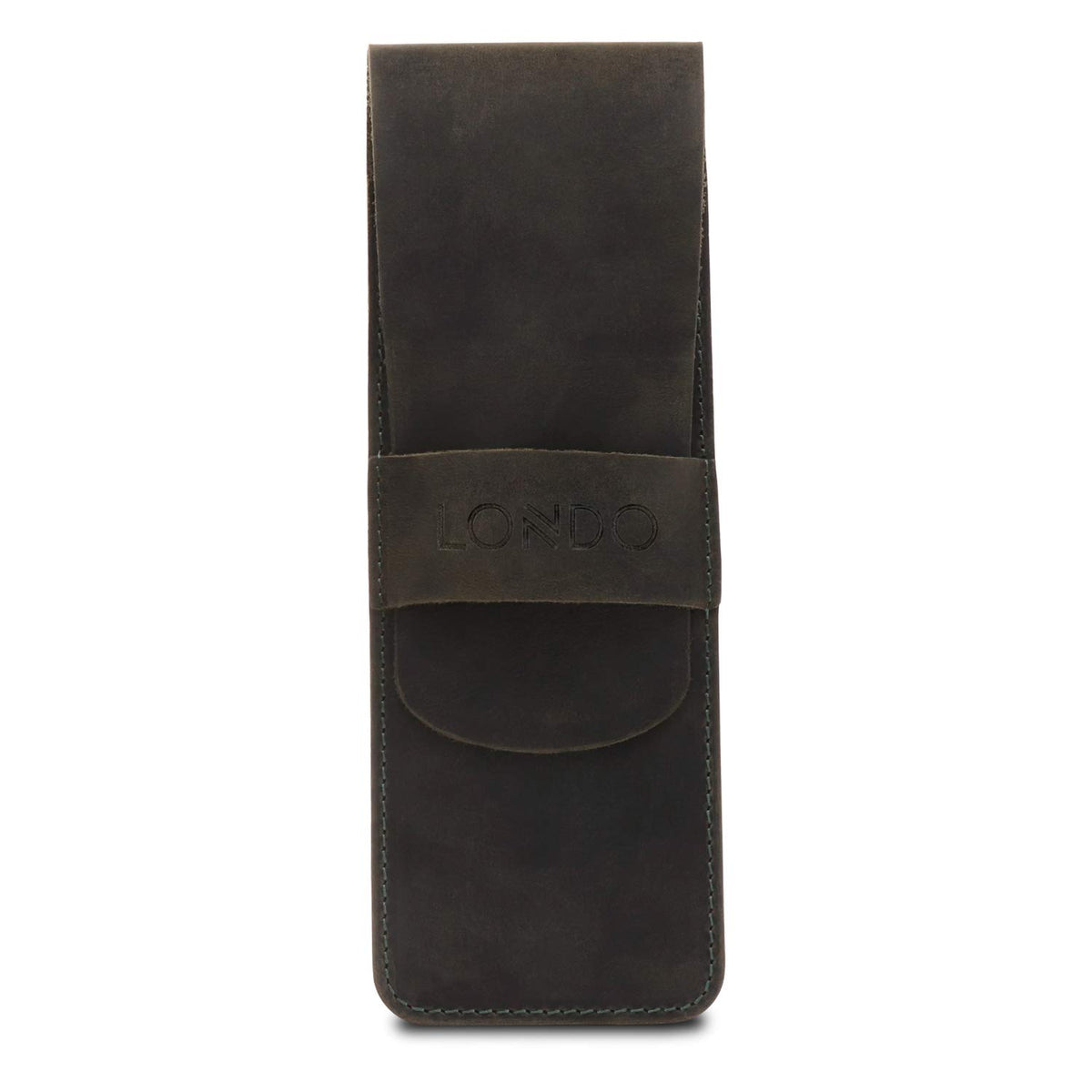 Londo Genuine Leather Pen and Pencil Case with Tuck in Flap, Stationery Bag