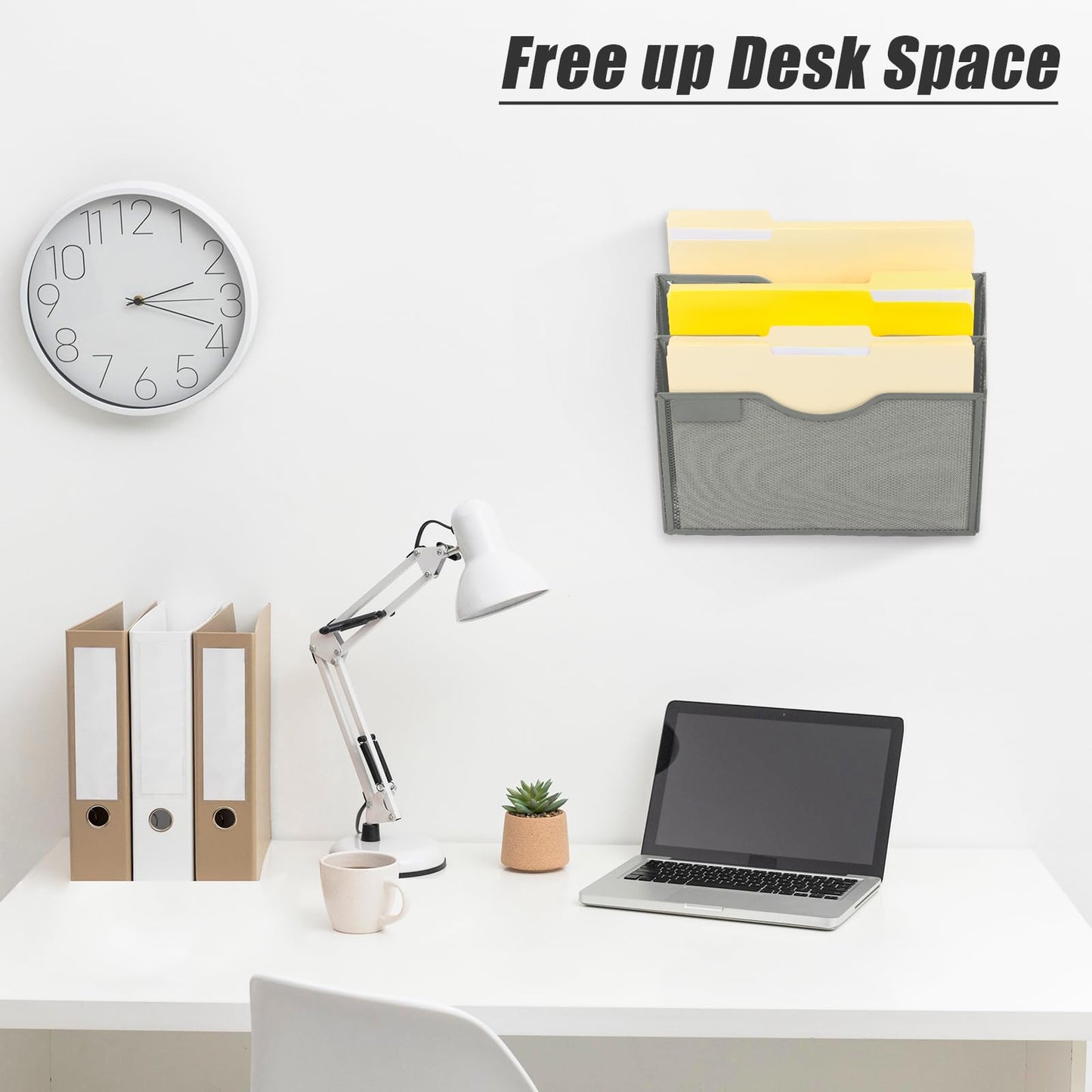 EASEPRES 3 Pocket Mesh Hanging Wall File Organizer, Wall Mounted Mail Paper Document Folder Holder