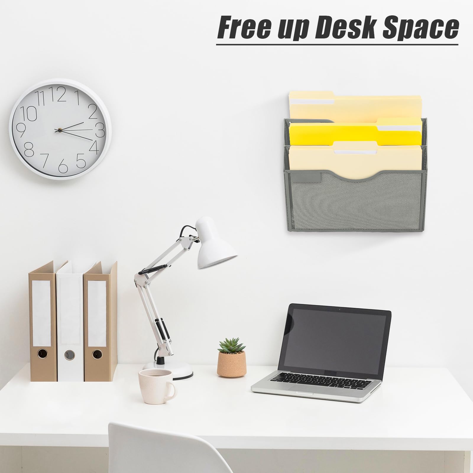 EASEPRES 3 Pocket Mesh Hanging Wall File Organizer, Wall Mounted Mail Paper Document Folder Holder