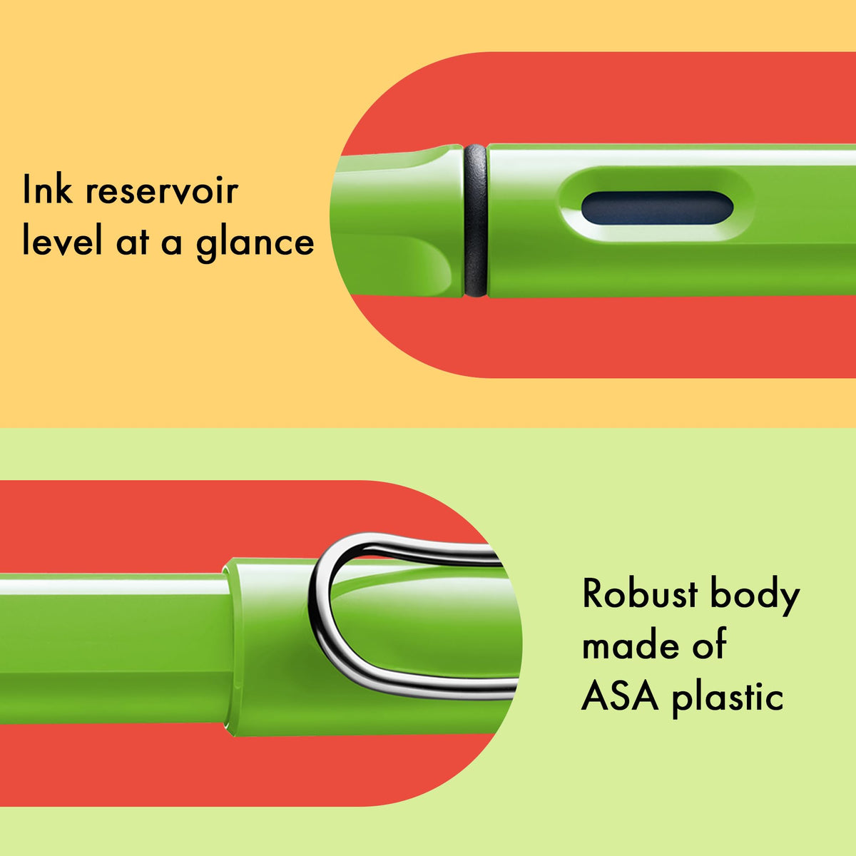 LAMY safari green - Fountain Pen with ergonomic grip & polished steel nib in size EF - ideal for