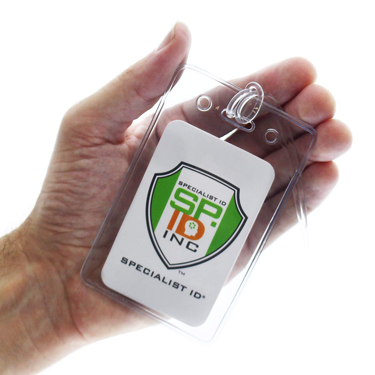 Bulk 25 Pack - Locking TOP Clear Plastic Luggage Identification Tags with Loops Included - Business