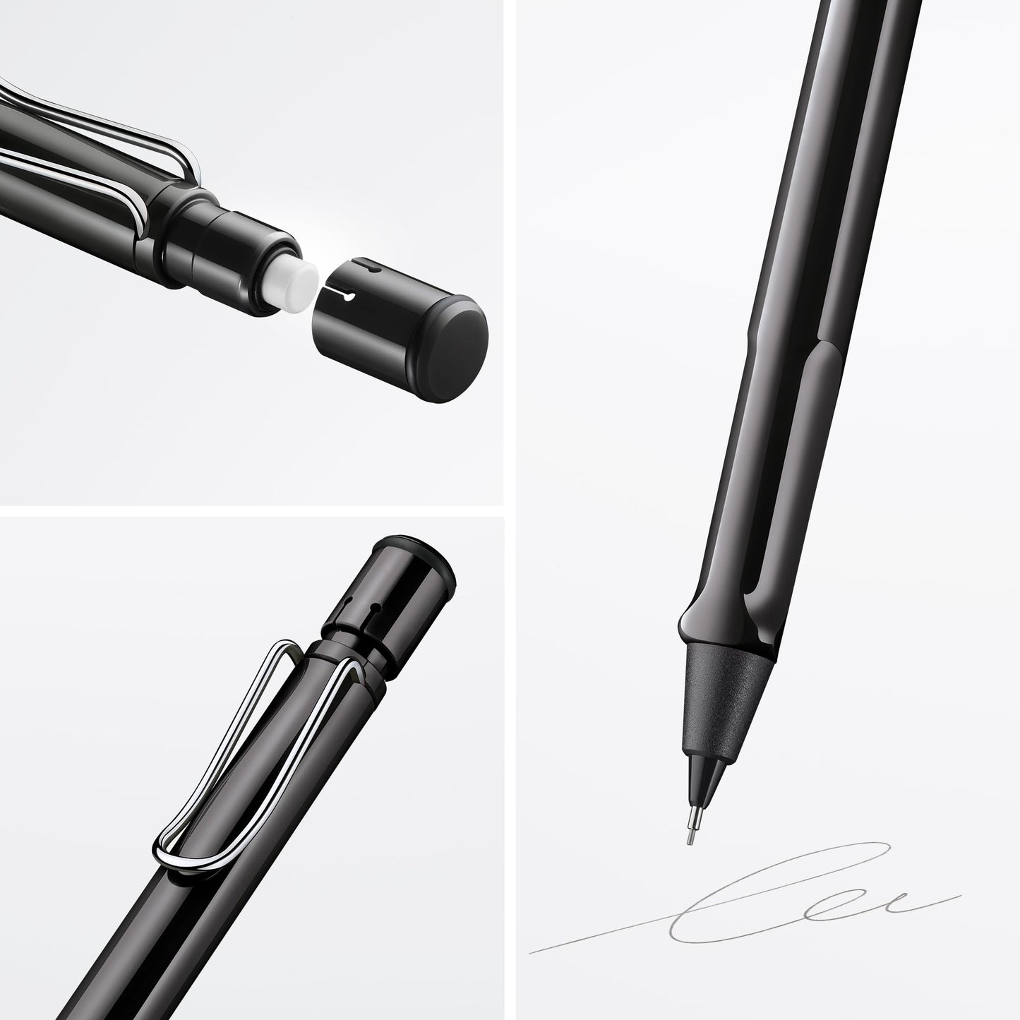 LAMY safari black - Mechanical Pencil with ergonomic grip & body made of robust ASA plastic - ideal