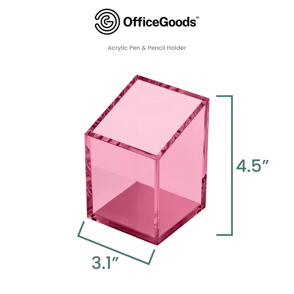 OfficeGoods Acrylic Pen and Pencil Holder, Pink