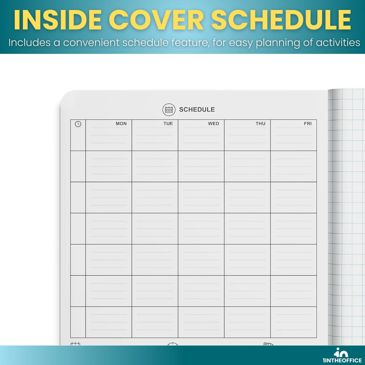 1InTheOffice Graph Paper Composition Notebook, Graph Ruled notebook, Quad Ruled Composition