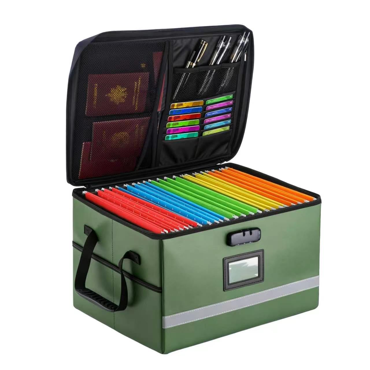 EXLIFBAG Fireproof File Organizer with Lock, 1 Layer