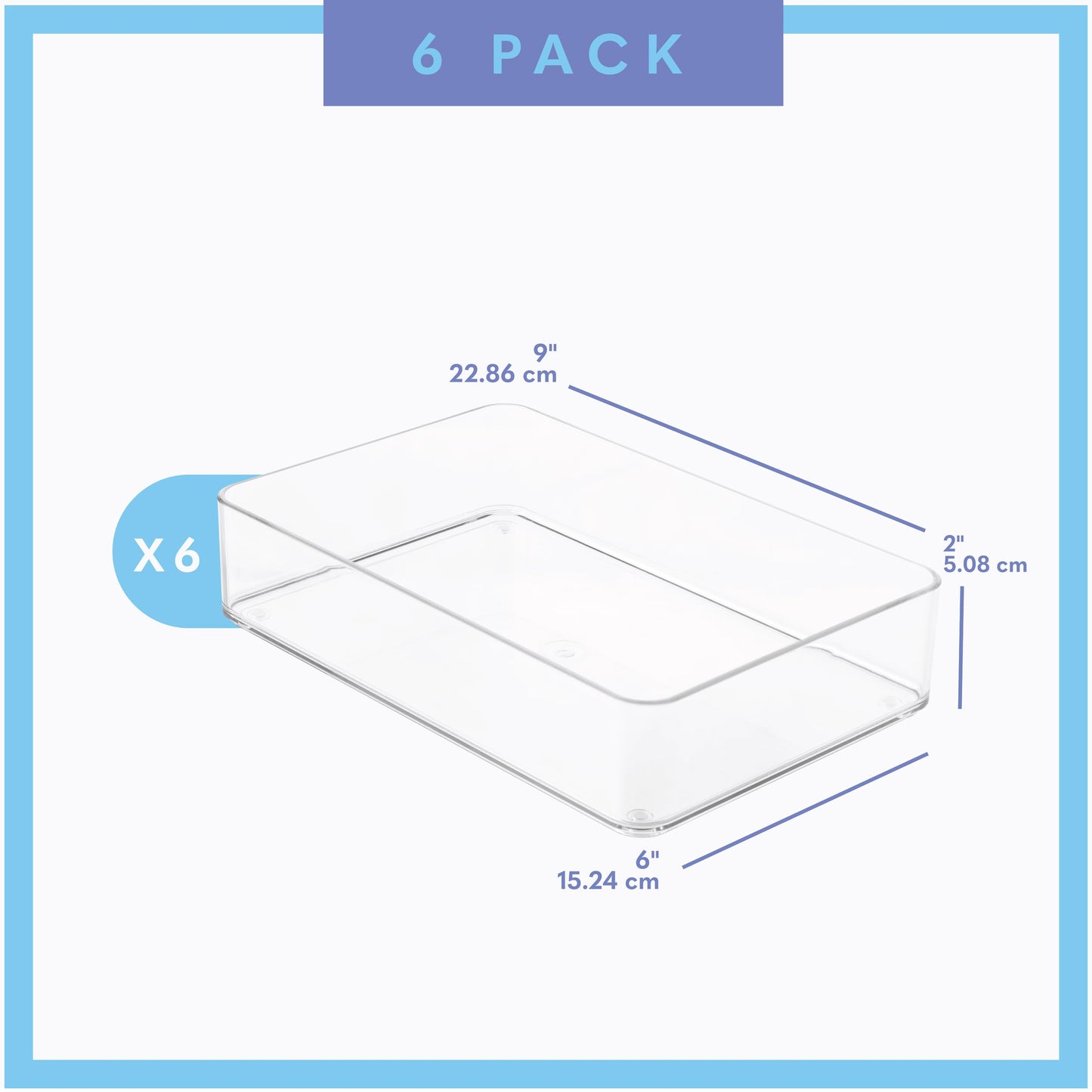 primebox Plastic Clear Drawer Organizers. Bathroom. Kitchen, Bedroom, Utensils, Office Organizer