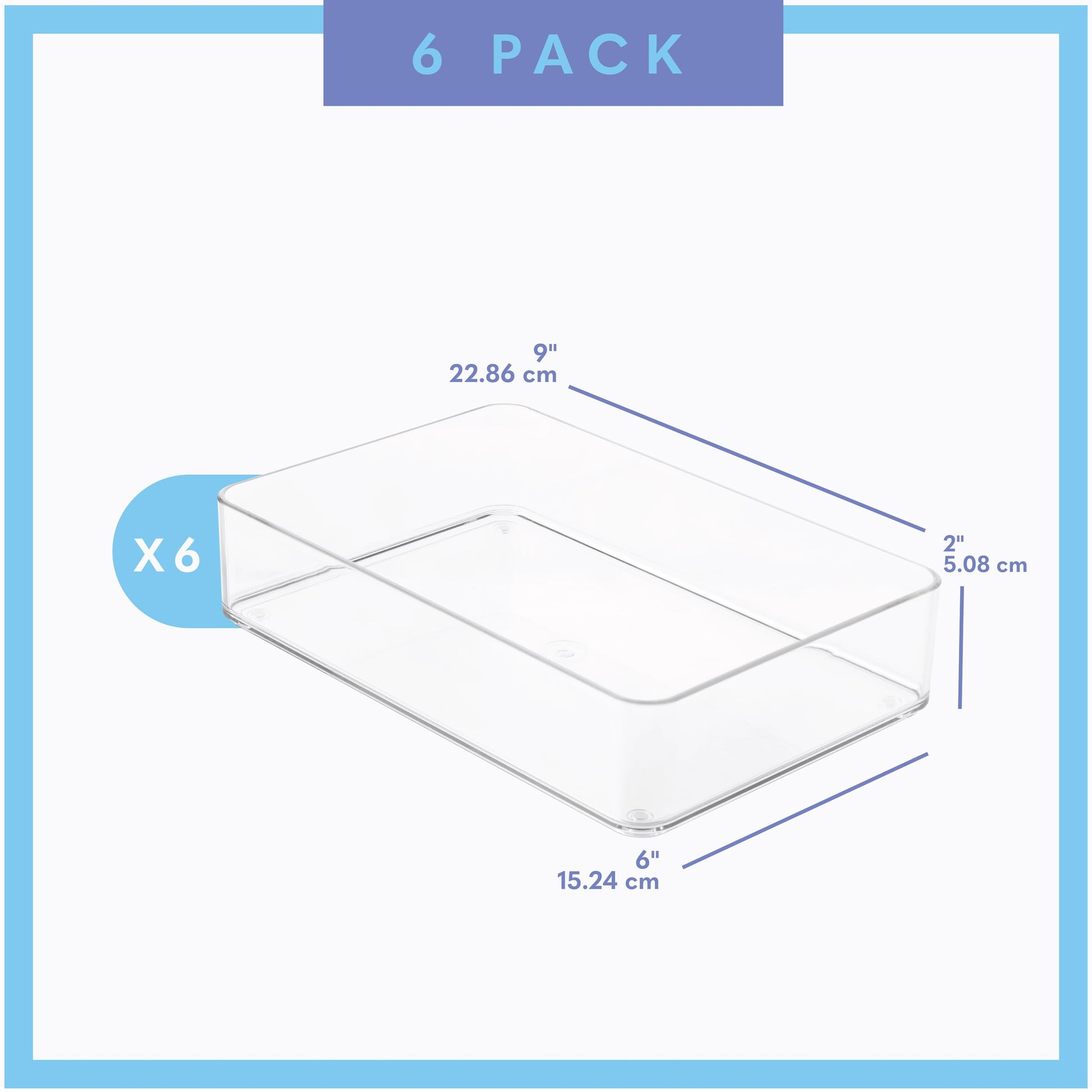 primebox Plastic Clear Drawer Organizers. Bathroom. Kitchen, Bedroom, Utensils, Office Organizer