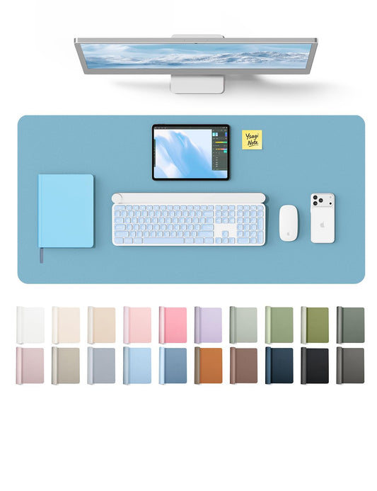 YSAGi Leather Desk Protector, Office Mat, Large Mouse Pad, Non-Slip PU Leather Blotter, Laptop