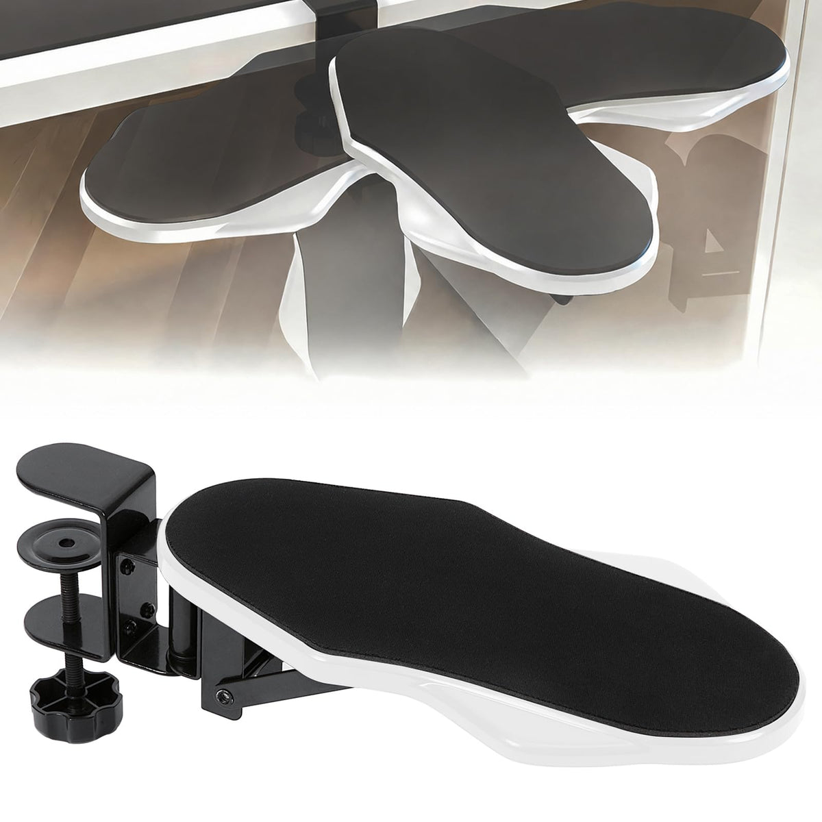 Hovadova Computer Arm Rest for Desk, 180° Swivel and 90° Foldable, White