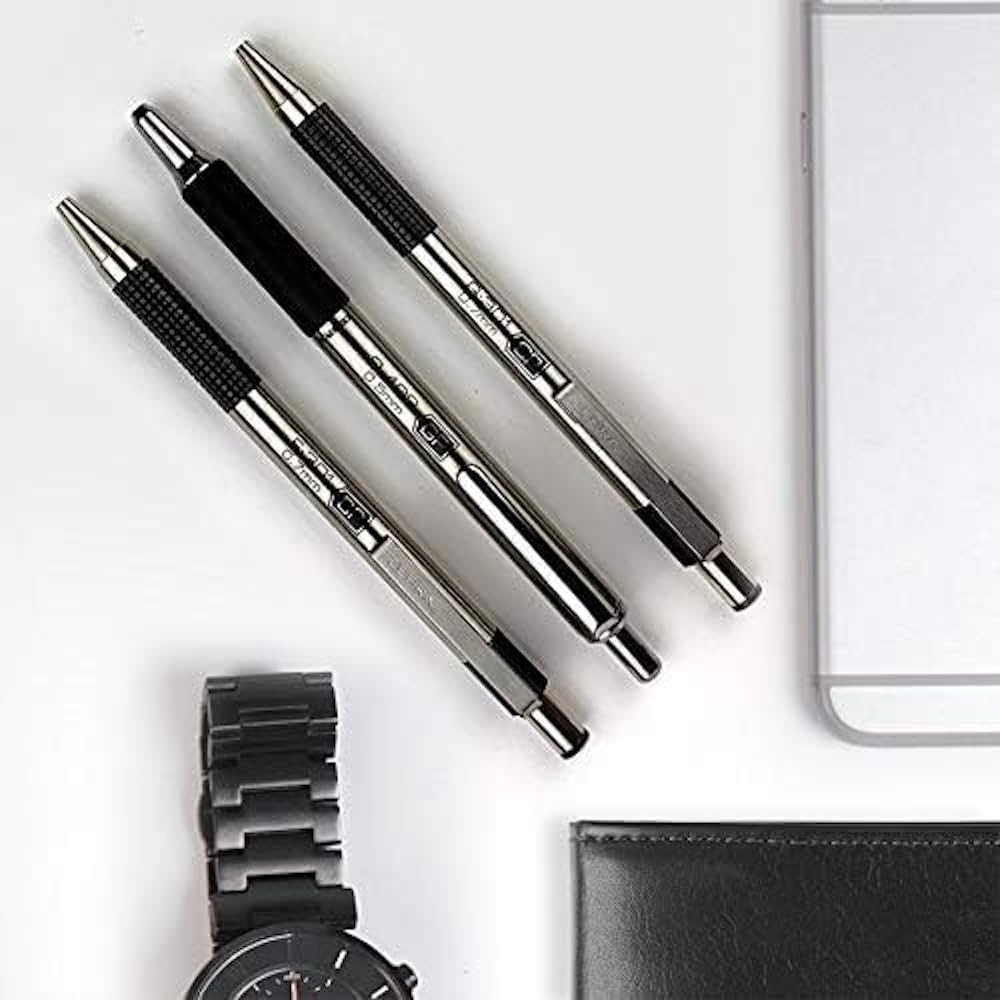 Zebra Pen STEEL G-301 Retractable Gel Pen, Black Ink, 0.7mm, 12-Pack