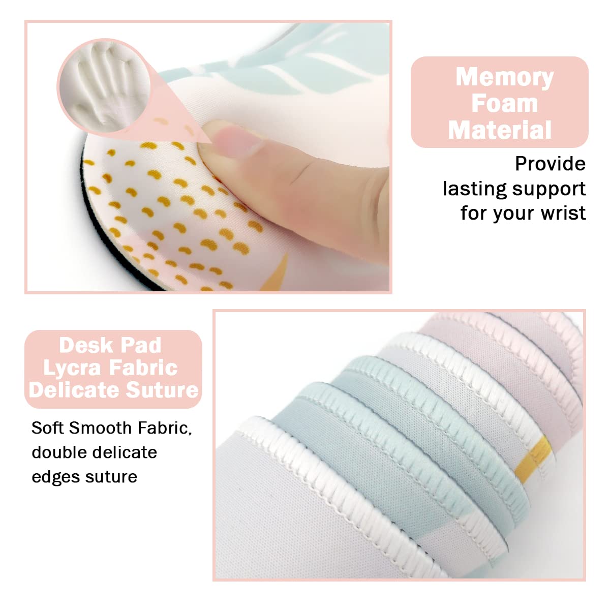Keyboard Mouse Pad Set, Extended Mouse Pad+Keyboard Wrist Rest Support, Memory Foam Ergonomic Easy