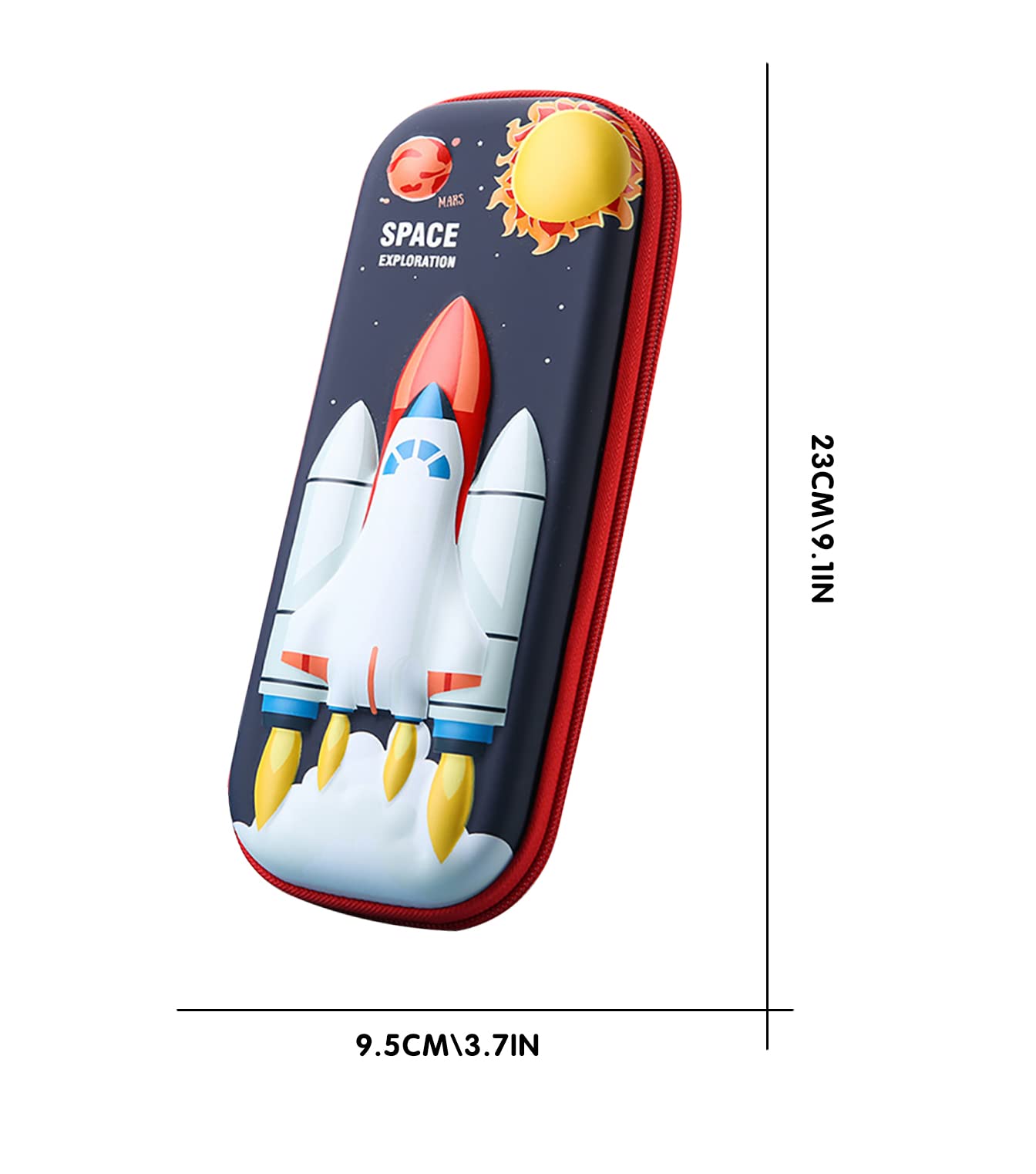 MCWTH 3D Space Shuttle Pencil Case for Kids Boys Large Capacity Waterproof Pencil Box with