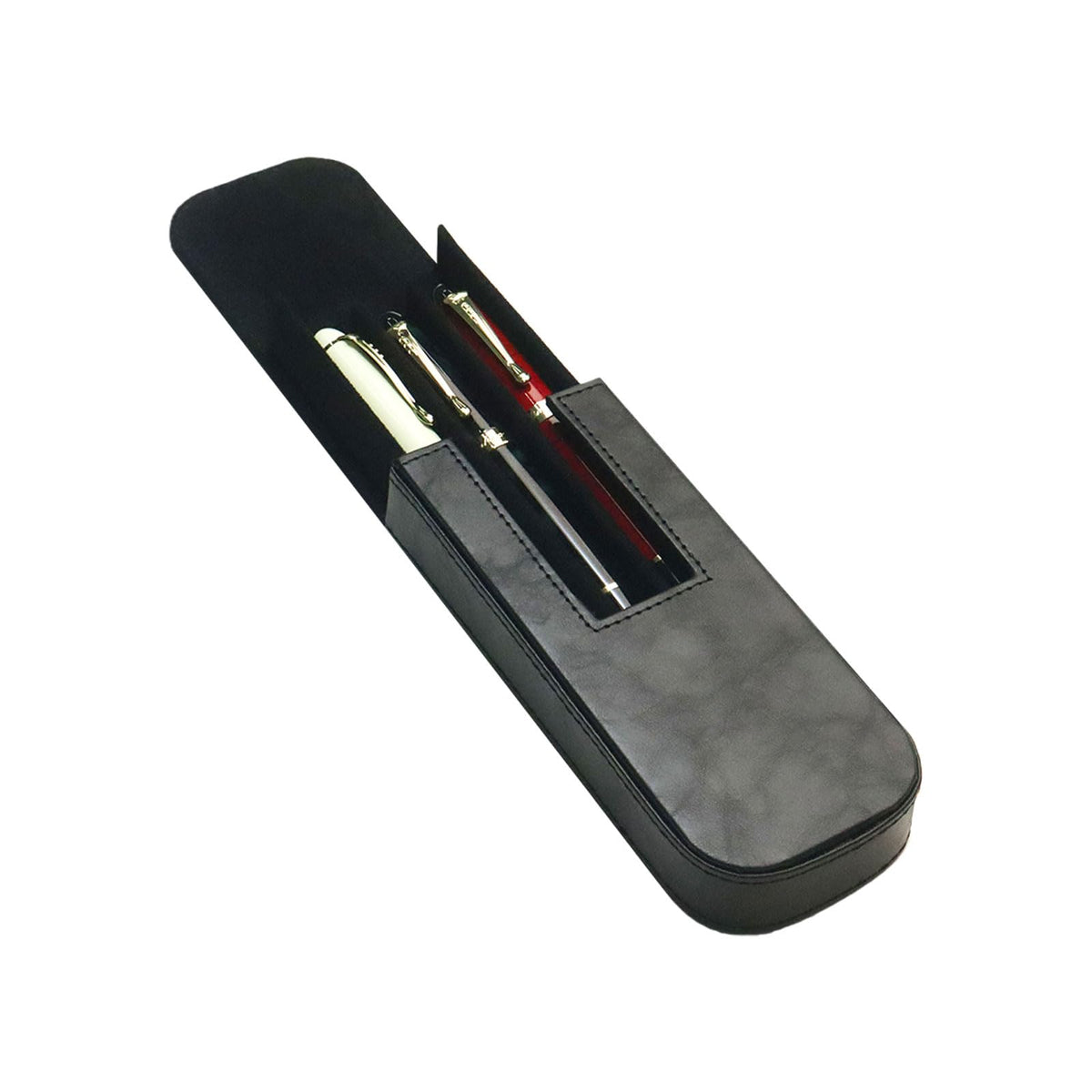 MIVLXLX PU Leather Fountain Pen Case, Pen Storage Tray Organizer(black)