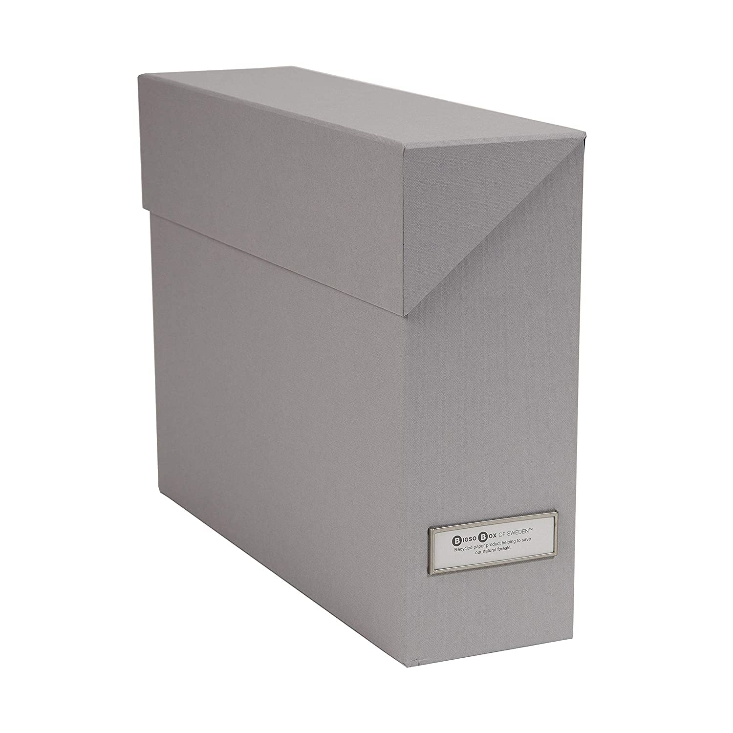 Bigso Lovisa Fiberboard Label Frame 12 File Storage Box - Document Organizer for Important