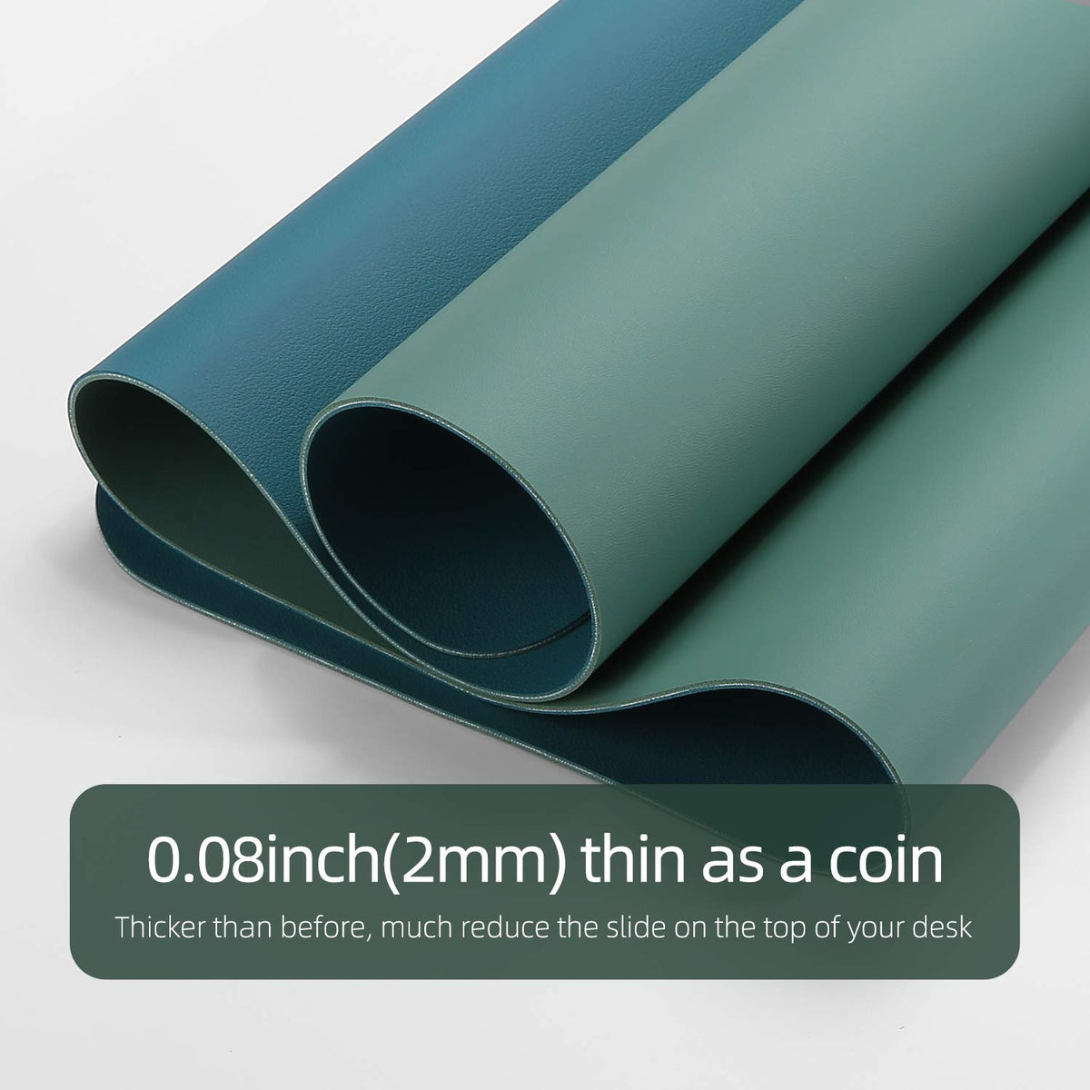 YSAGi Desk Mat, Desk Pad, 35.4" x 17" Laptop Leather Desk Pad Protector, Large Leather Desk Blotter