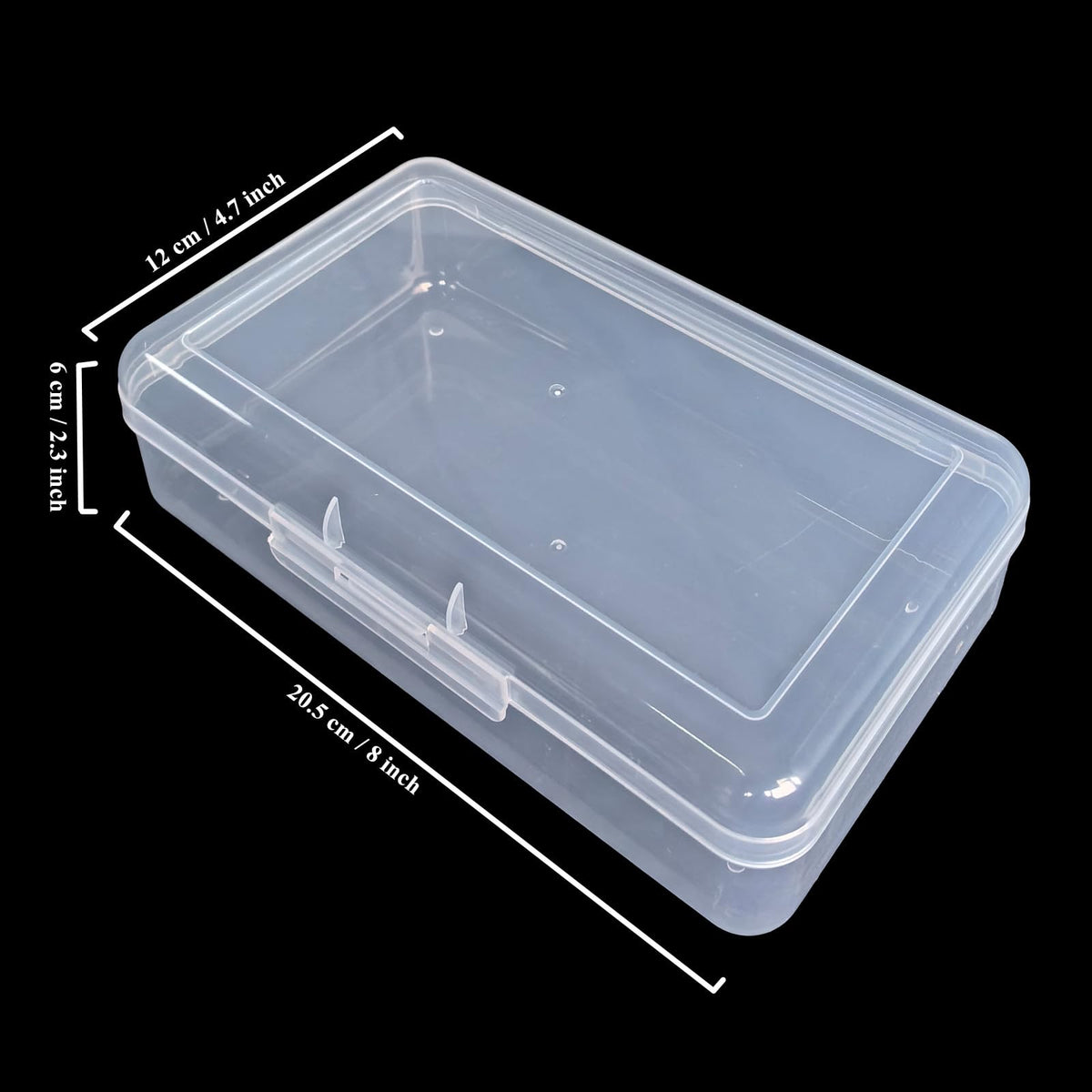 4 Pack Rectangular Clear Plastic Storage Containers, 8x4.7x2.3 inch