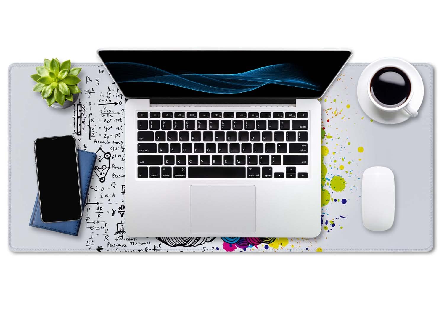 SSOIU Large Mouse Pad, Cute Desk Mat for Desktop, Women Girls Waterproof Gaming Mousepad, Left and