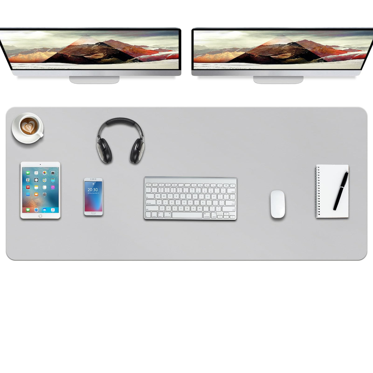 Boutilon Leather Desk Pad Protector,Non-Slip Mouse Pad,Laptop Desk Pad,Office Mouse Mat,Waterproof