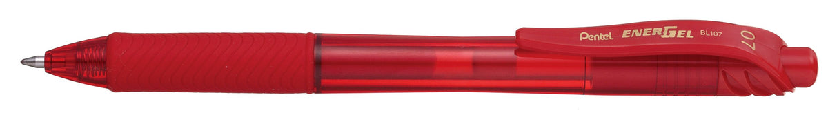 Pentel BL107B EnerGel X Roller Ball Retractable Gel Pen, Red,(BL107-B) Pack of 12