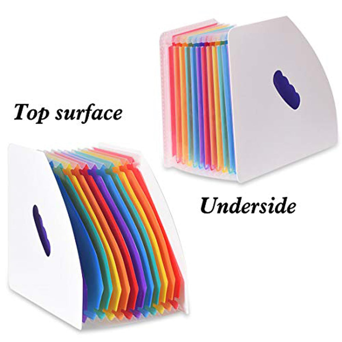 SAYEEC 13 Pockets Vertical Expanding File Folder Plastic Accordion File Organizer Desk Stand