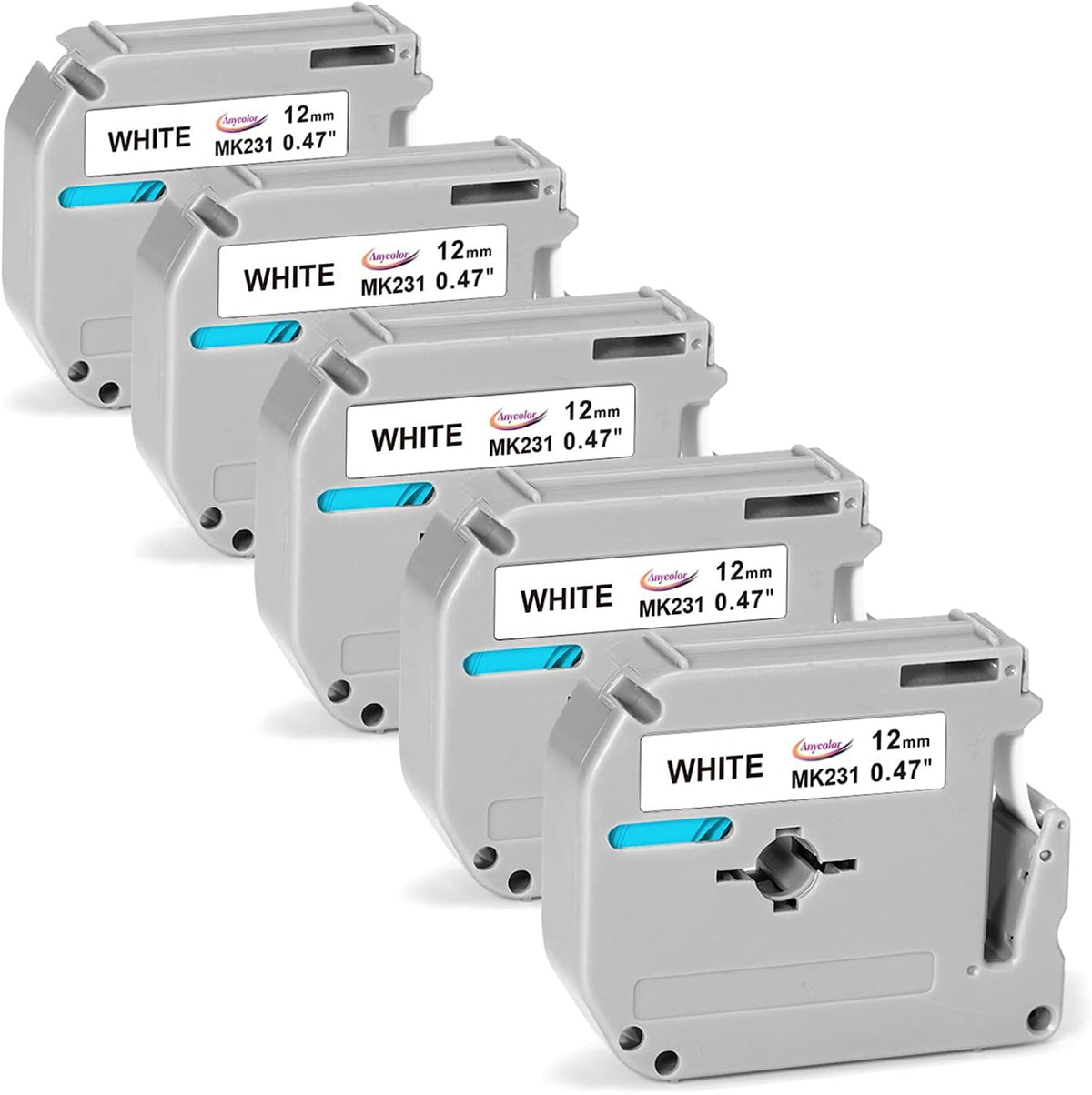 5-Pack Compatible with Brother P Touch M Tape M231 MK231 M-K231 M-K231s