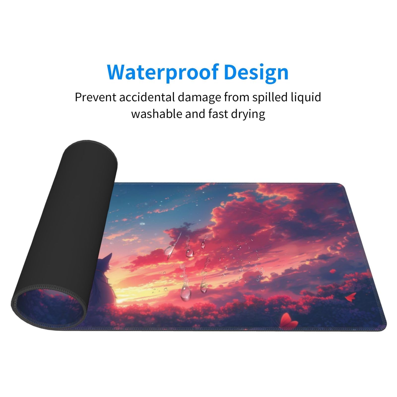 Gaming Mouse Pad Desk Pad,Extended Big Mouse Pad,31.5x11.8 Inch Long Computer Keyboard Mouse Mat