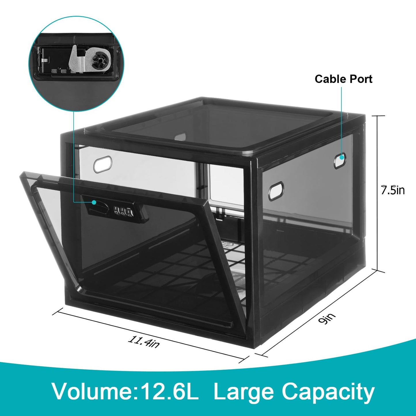 Lalifebuss Combination Lock Boxes for Personal Items, Lockable Storage Box for Office