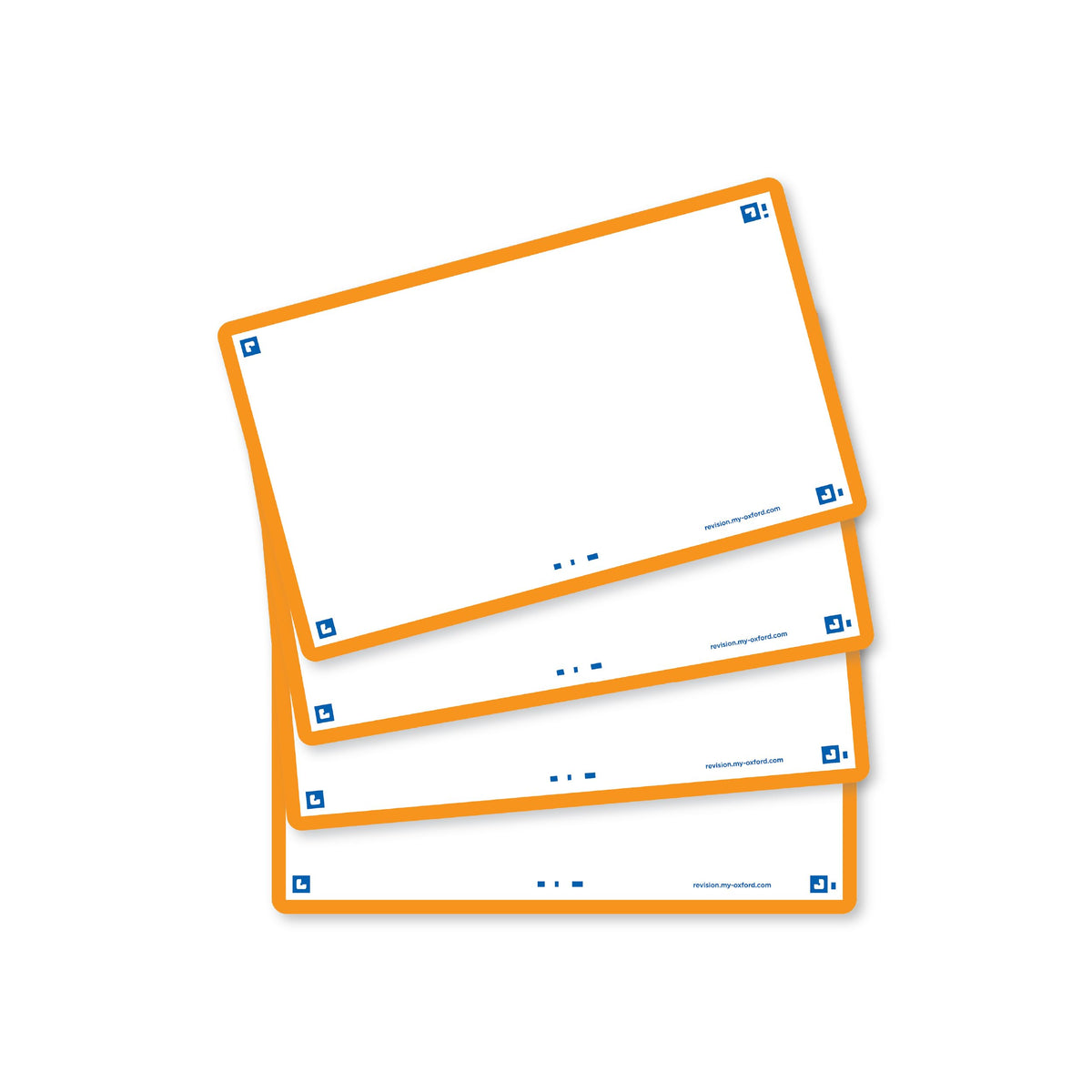 Flash Cards by Oxford, Blank with Orange Frame, Pack of 80 Cards, 7.5 x 12.5cm Size