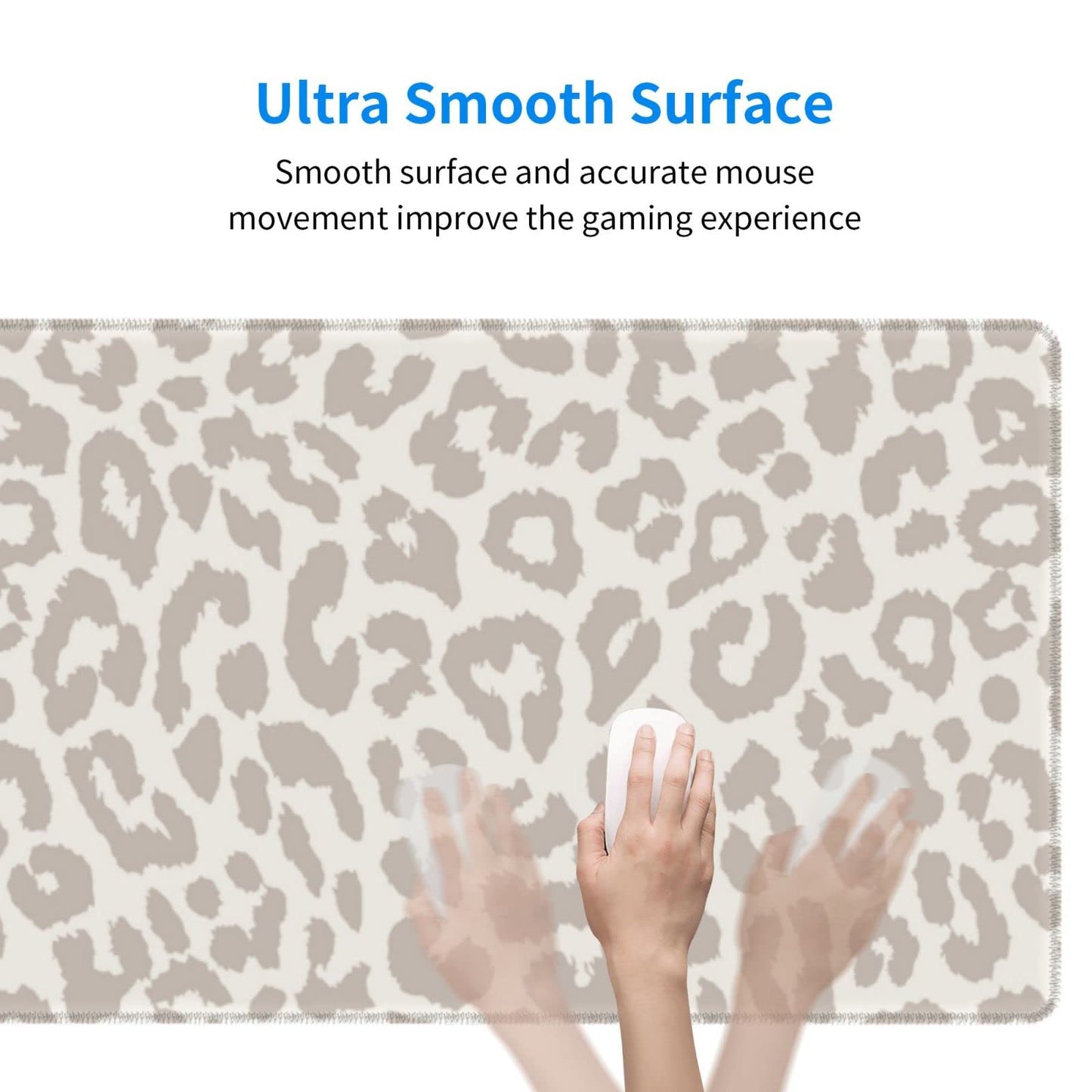 Leopard Print Gaming Mouse Pad Large Cheetah Desk Mat, 31.5x11.8in, XL