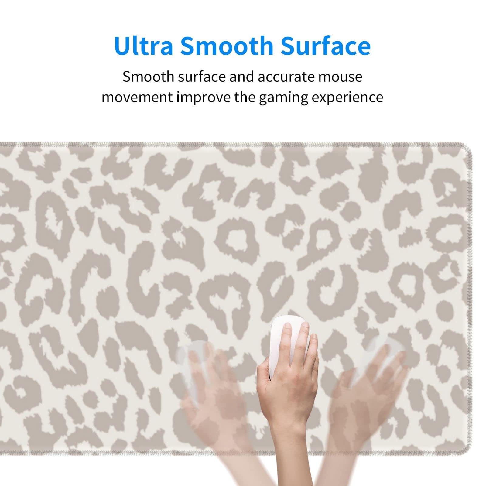 Leopard Print Gaming Mouse Pad Large Cheetah Desk Mat, 31.5x11.8in, XL