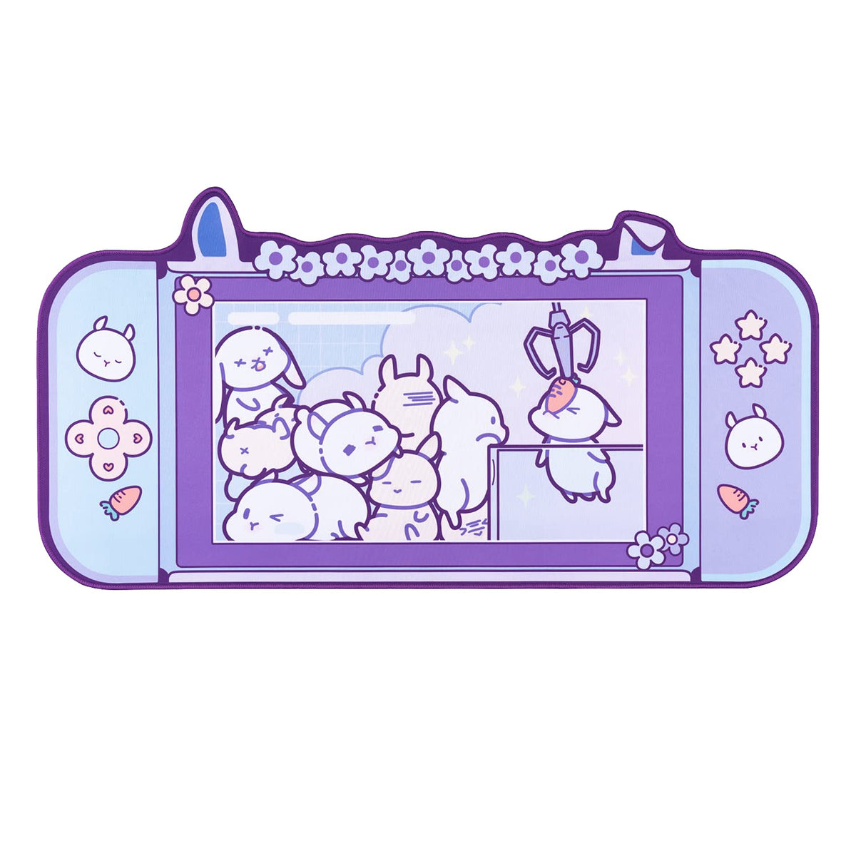 U Core Cute Rabbit Mouse Pad- 31.5'' x 17.3'' Large Non-Slip Rubber Base Desk Pad- Easy Clean