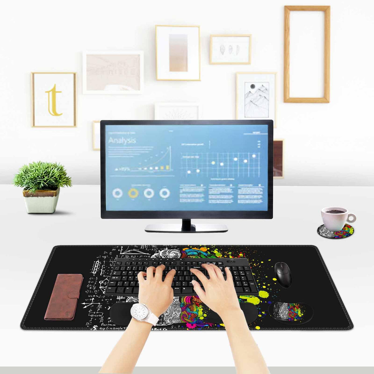 ToLuLu Extended Gaming Mouse Pad, Memory Foam Ergonomic Keyboard Mouse Wrist Rest Support Set