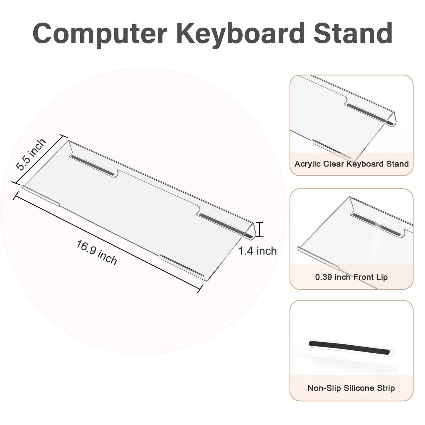 MOSISO Keyboard Stand&Wrist Rest Support for Keyboard &Mouse Pad Set