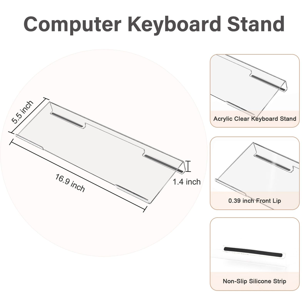 MOSISO Keyboard Stand&Wrist Rest Support for Keyboard &Mouse Pad Set