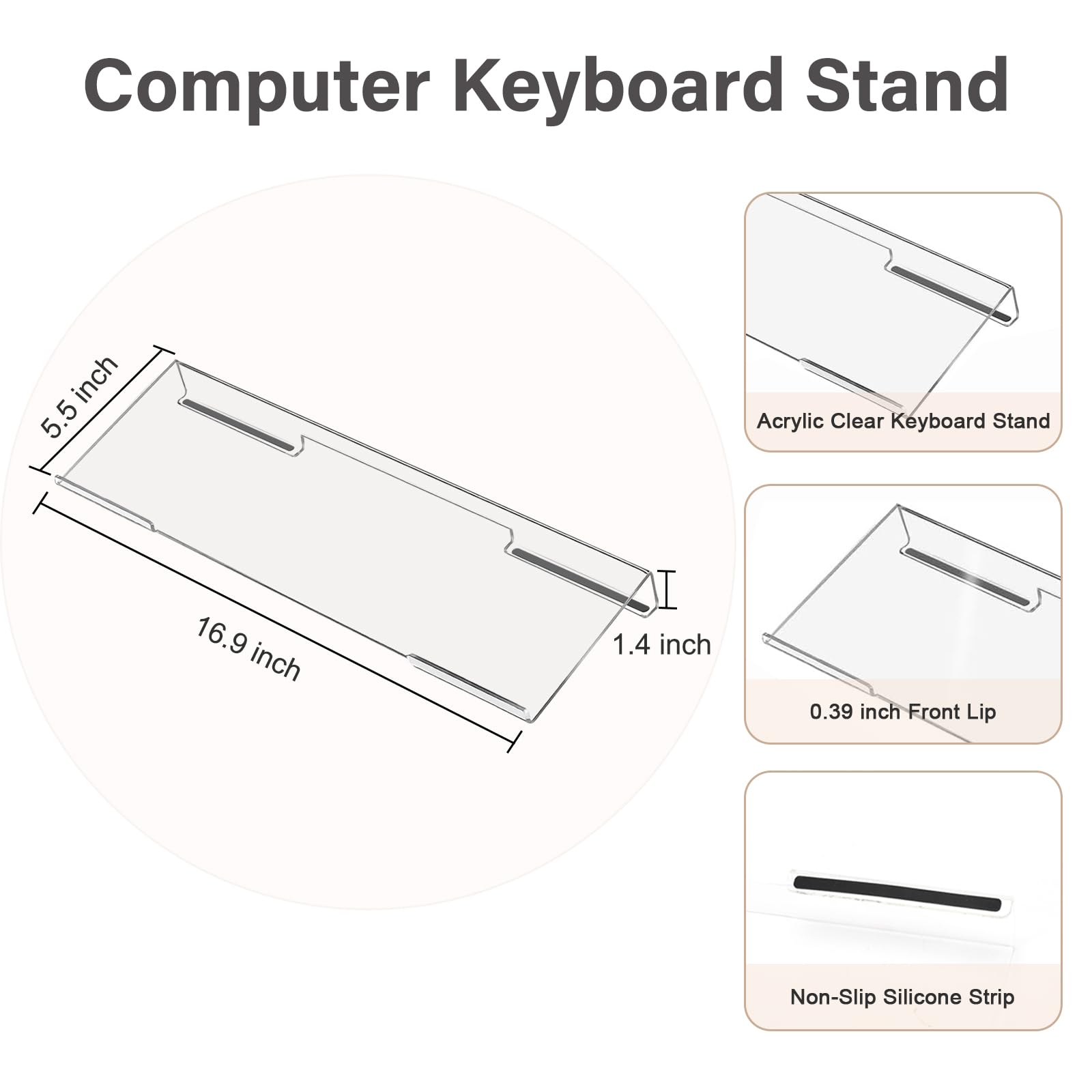 MOSISO Keyboard Stand&Wrist Rest Support for Keyboard &Mouse Pad Set