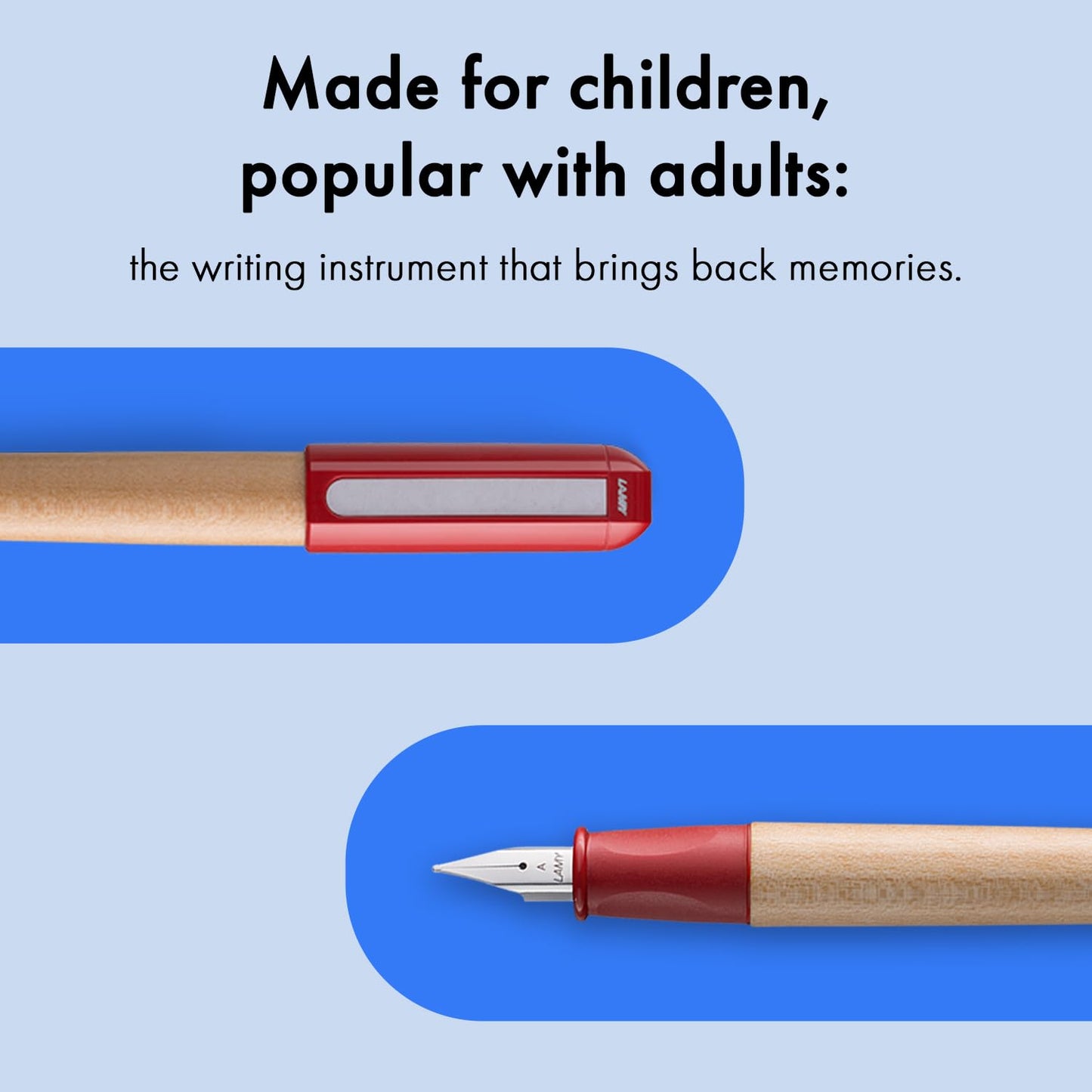 LAMY abc red - child-friendly Fountain Pen for writing beginners with ergonomic grip & polished