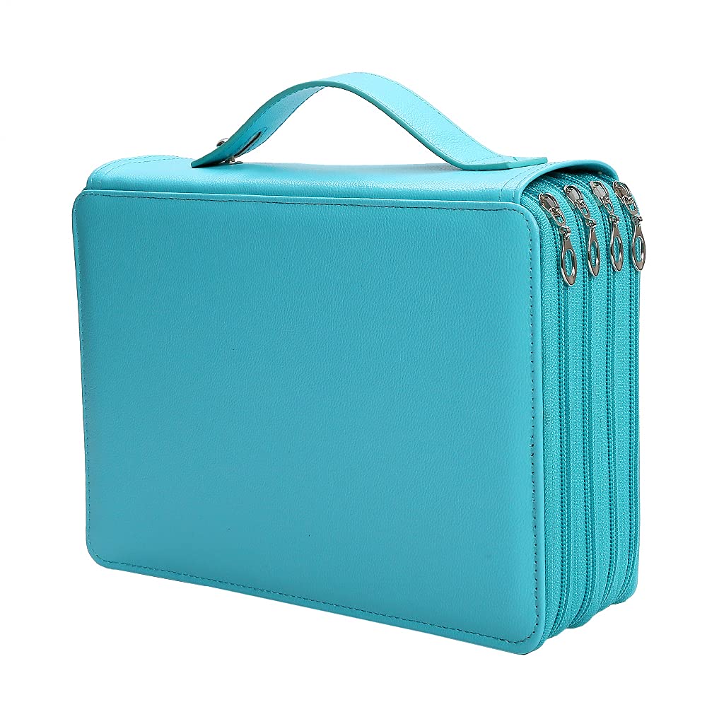Lbxgap 200 Slots Pencil Case 4-Layer Zipped Holder w/Handle