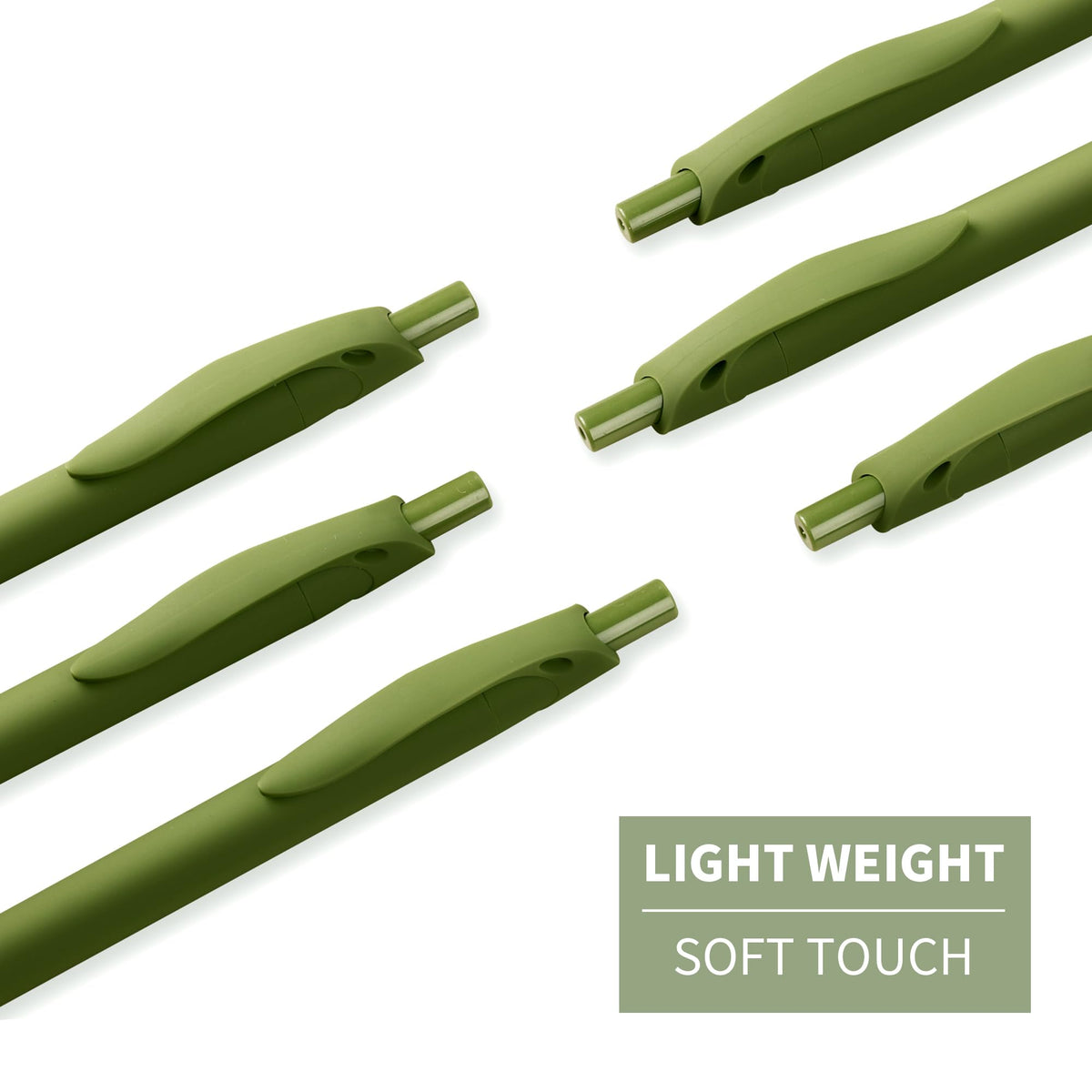 deegtran Pens Bulk, 50 Pack No Bleed Sage Green Click Pen, Wholesale Retractable Ballpoint Pens
